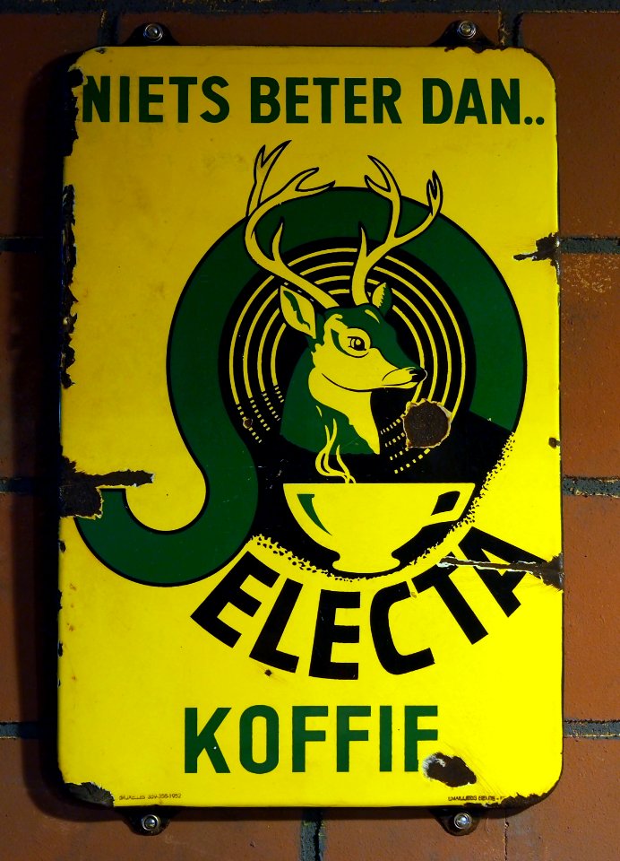 Enamel advertising sign, Electa koffie