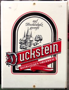 Enamel advertising sign, Duckstein, Rotblondes Oberbräu