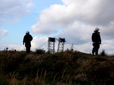 Ende Gelände November 2017 - Police in front of the pit