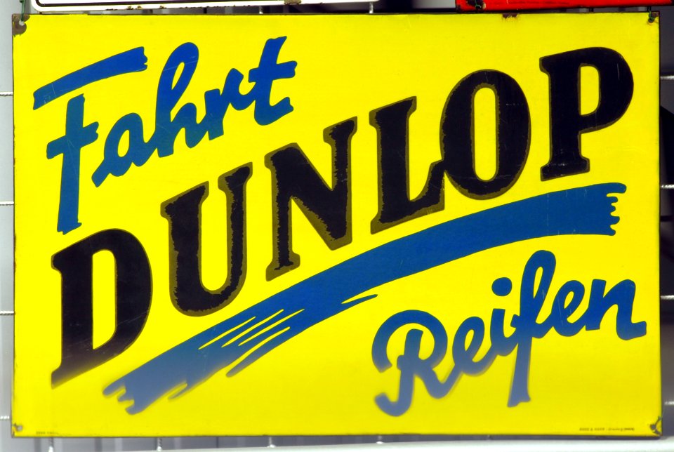 Enamel advertising sign, Fahrt Dunlop Reifen