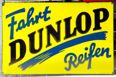 Enamel advertising sign, Fahrt Dunlop Reifen