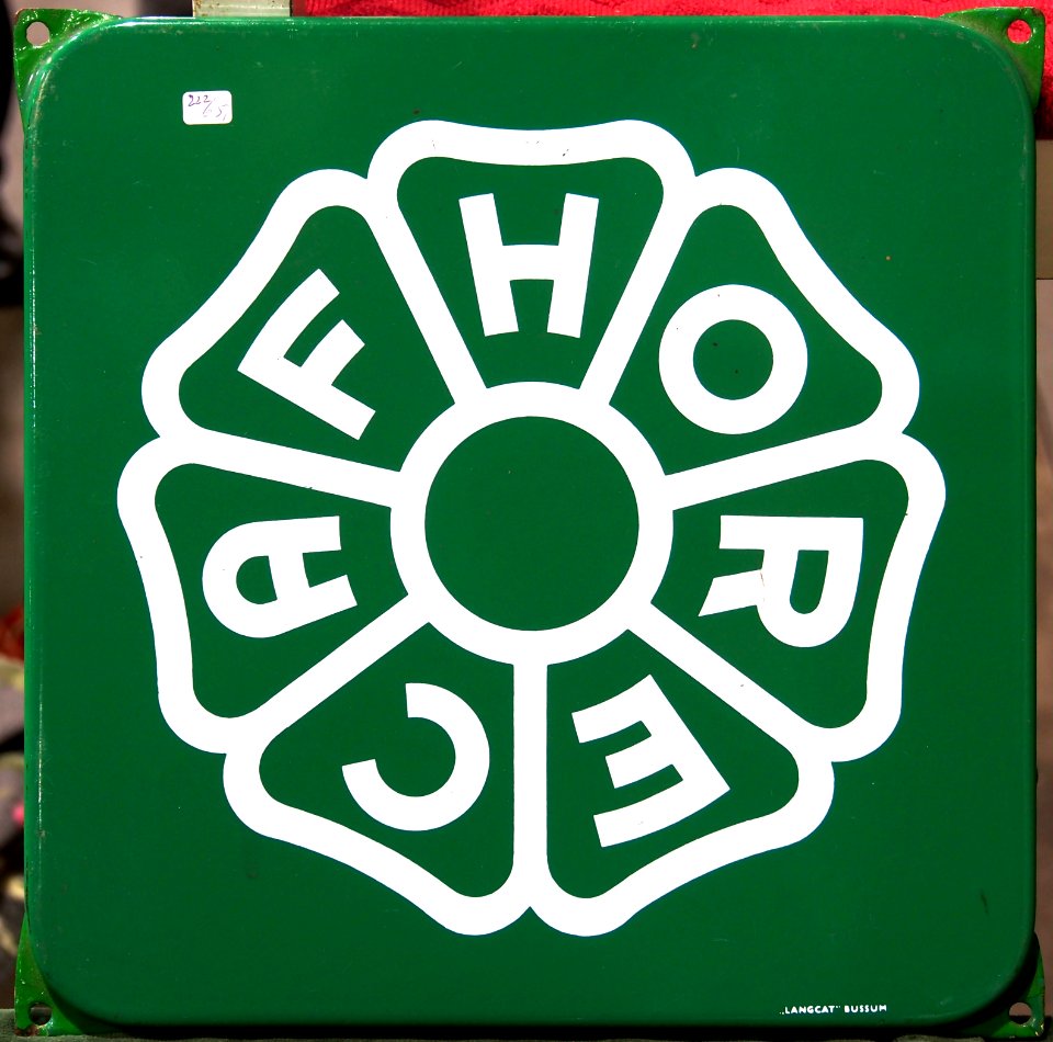 Enamel advertising sign, HORECAF, Langcat Bussum