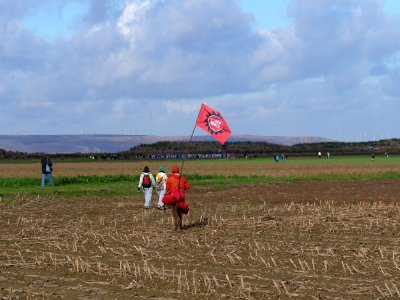 Ende Gelände November 2017 - Activist holding flag