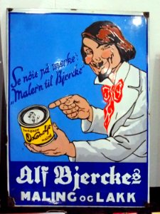 Enamel advertising sign, Alf Bierckes