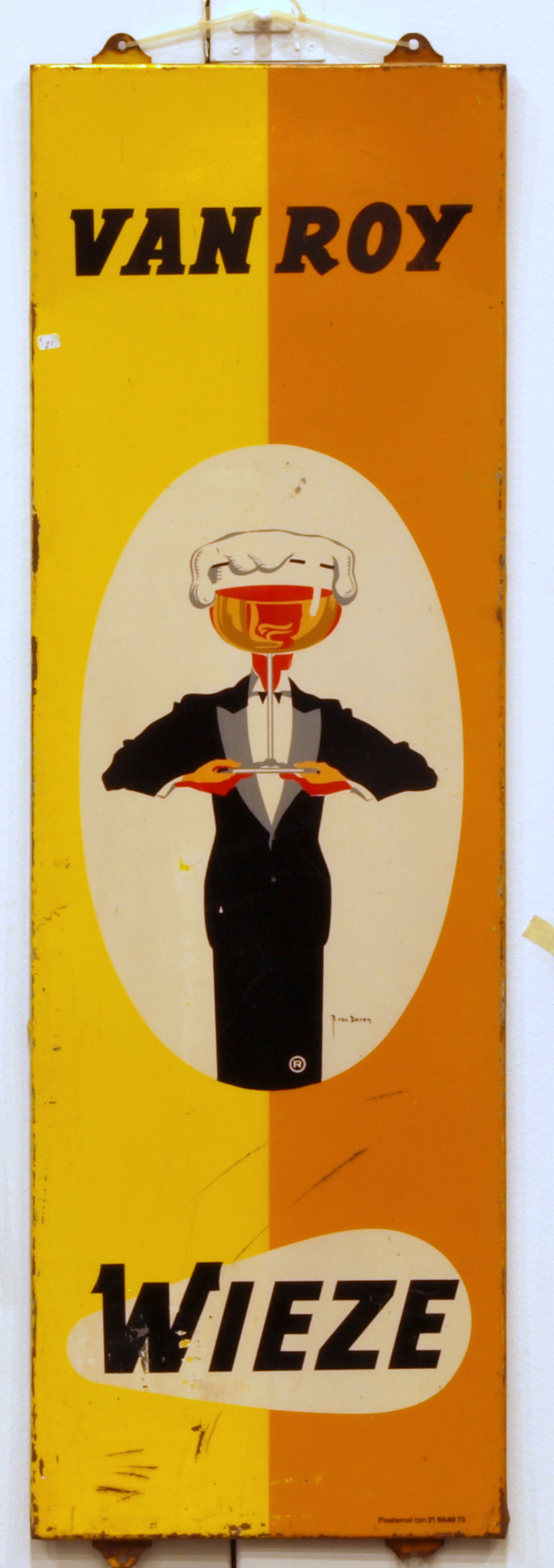 Enamel advert, VAN ROY Wieze