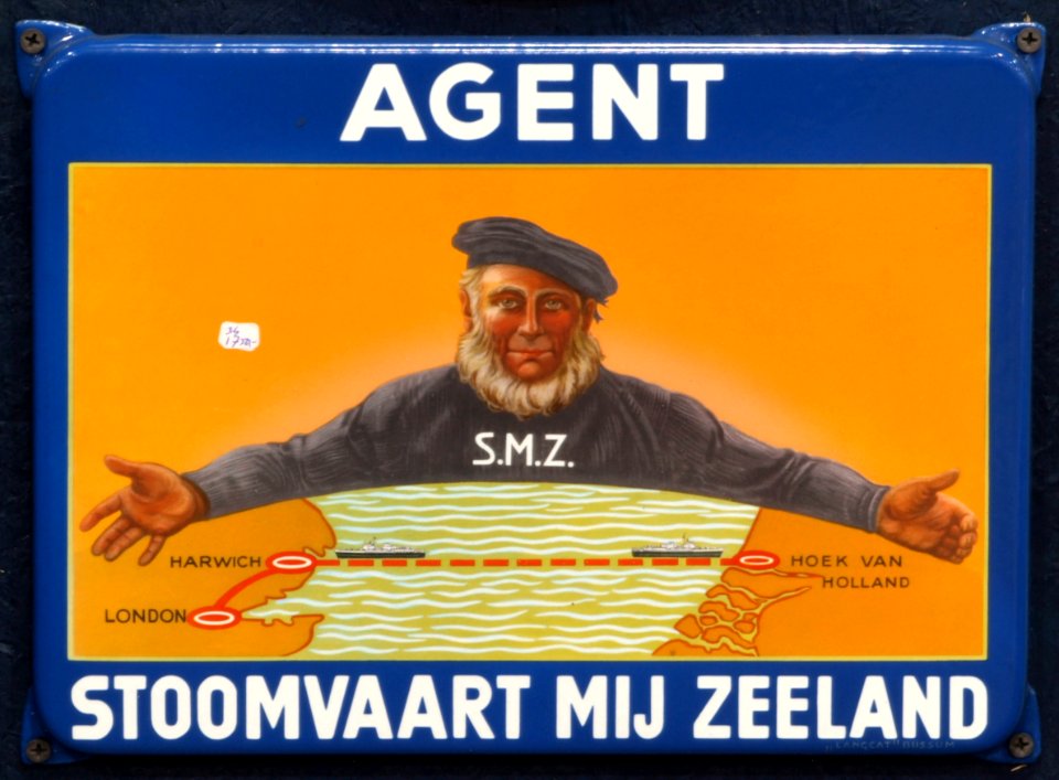 Enamel advertising sign, Agent Stoomvaart Mij Zeeland