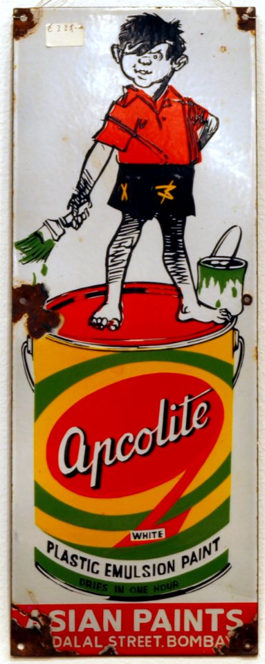 Enamel advert, APCOLITE plastic emulsion paint