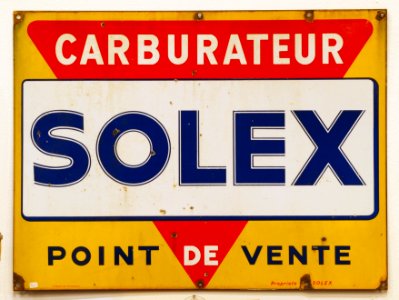 Enamel advert, SOLEX carburateur, Point de Vente