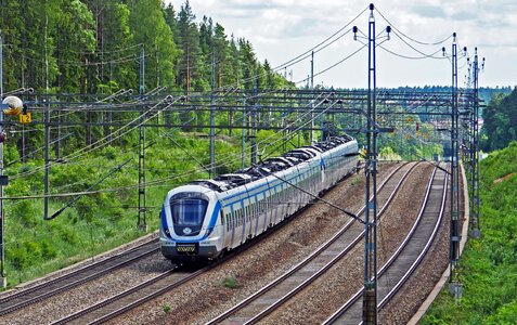 Railroad trasse viergleisig suburban