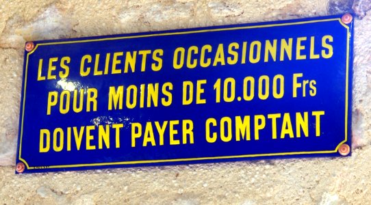 Enamel sign at the Musée Européen de la Bière