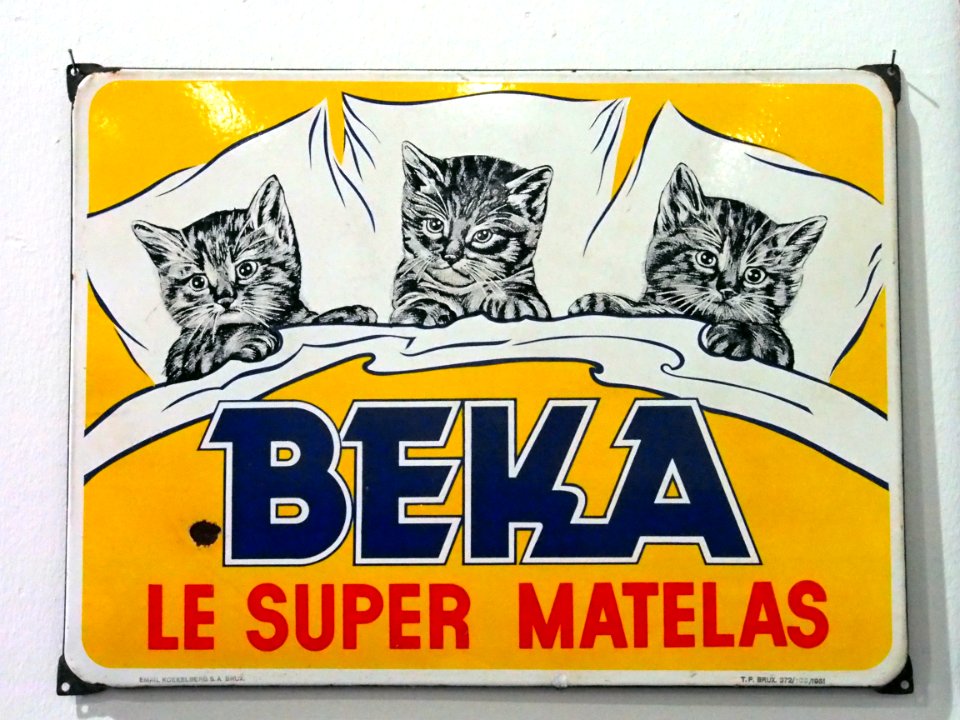 Enamel advertising sign, BEKA le super matelas
