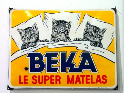 Enamel advertising sign, BEKA le super matelas