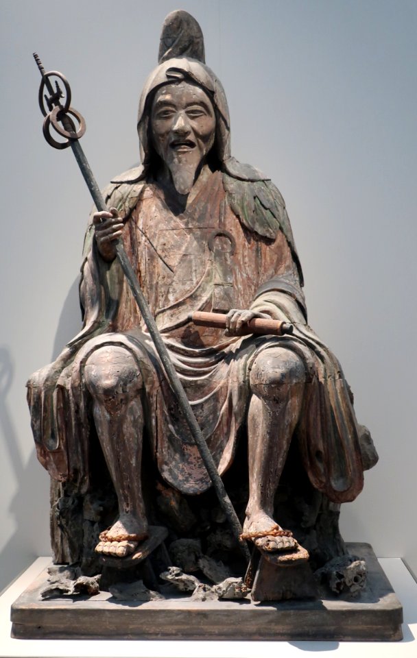 En no Gyōja, Kamakura period, polychromed wood