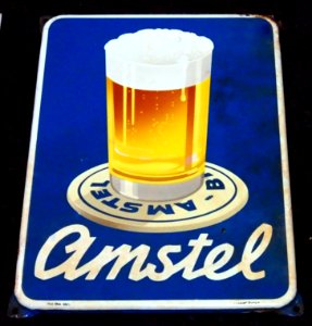 Enamel advertising sign, Amstel