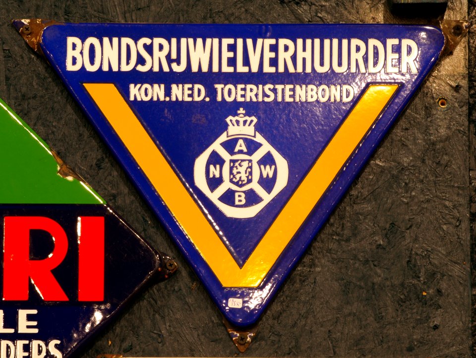 Enamel advert, ANWB Bondsrijwielverhuurder