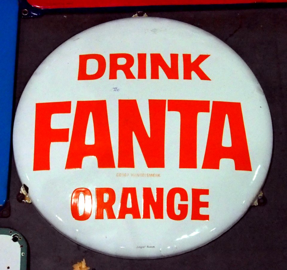 Enamel advert, Drink FANTA orange