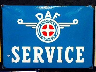Enamel advert, DAF service