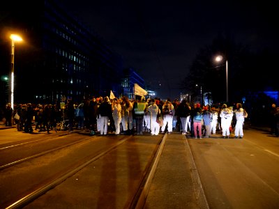 Ende Gelände blockade of the Invalidenstraße at the Sandkrugbrücke 37