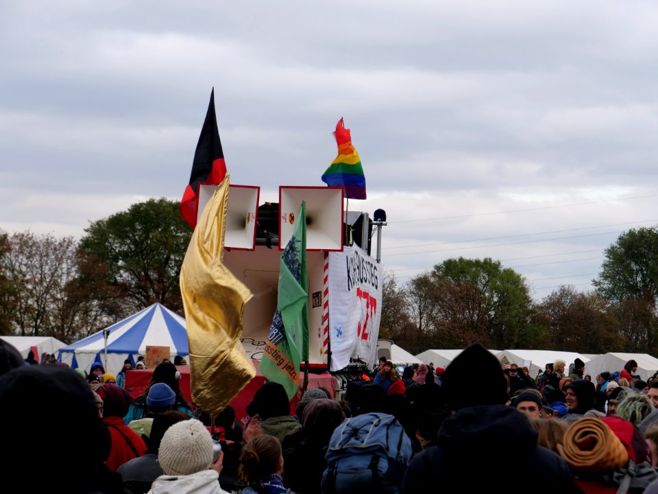 Ende Gelände Demonstration from Hambachbahn blockade back to camp 28-10-2018 11