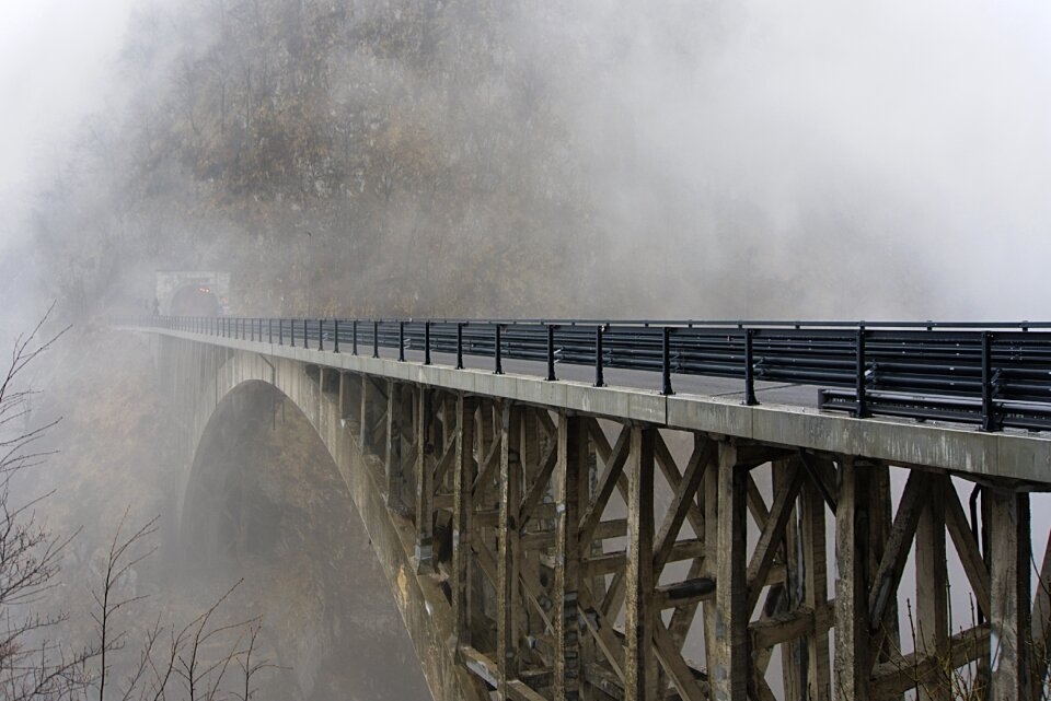 Fog roads winter