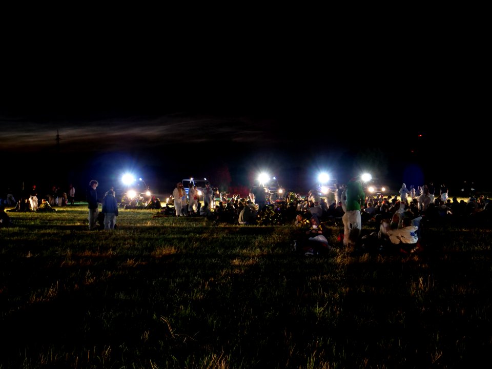 Ende Gelände Red Finger on a field near Keyenberg at night 22-06-2019 01