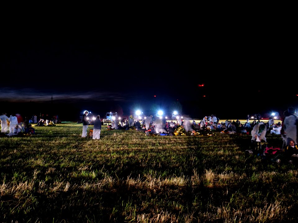 Ende Gelände Red Finger on a field near Keyenberg at night 22-06-2019 03
