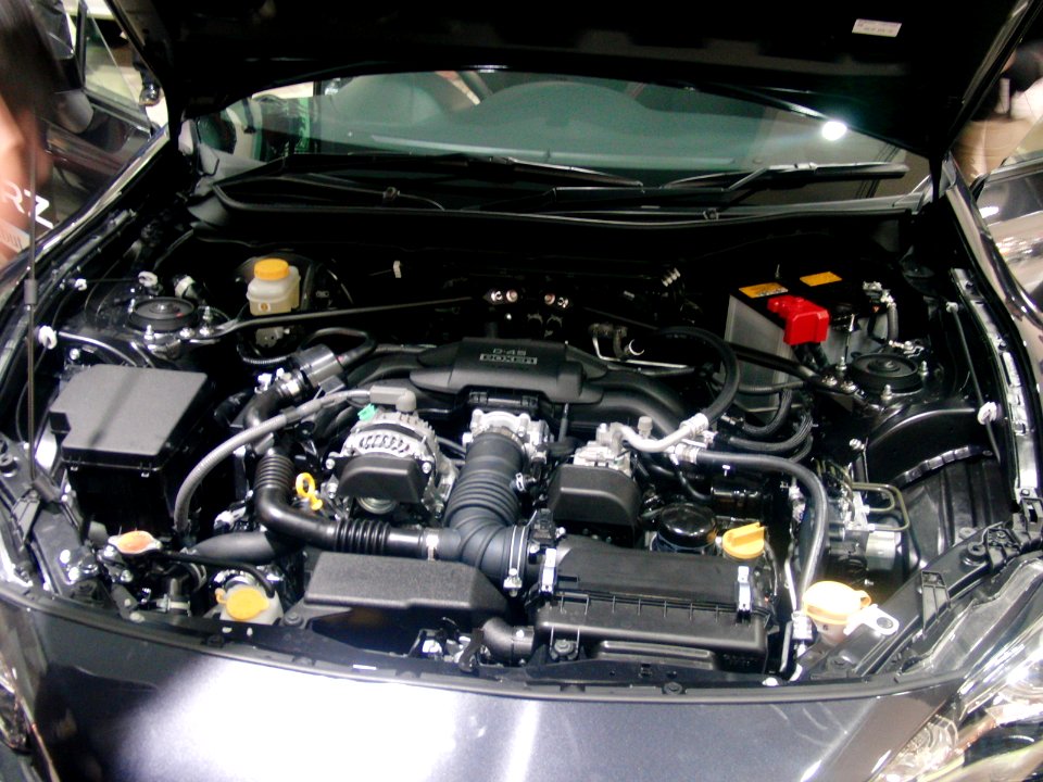Engine room of Subaru BRZ