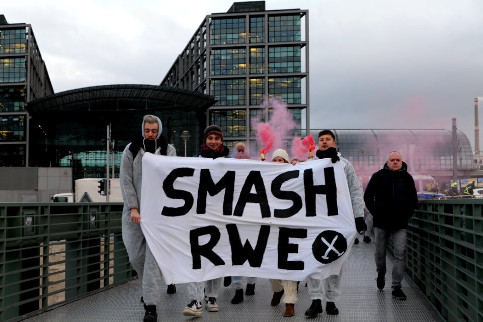 Ende Gelände protest during German government decision about the coal power usage at the chancellery 2020-01-29 06