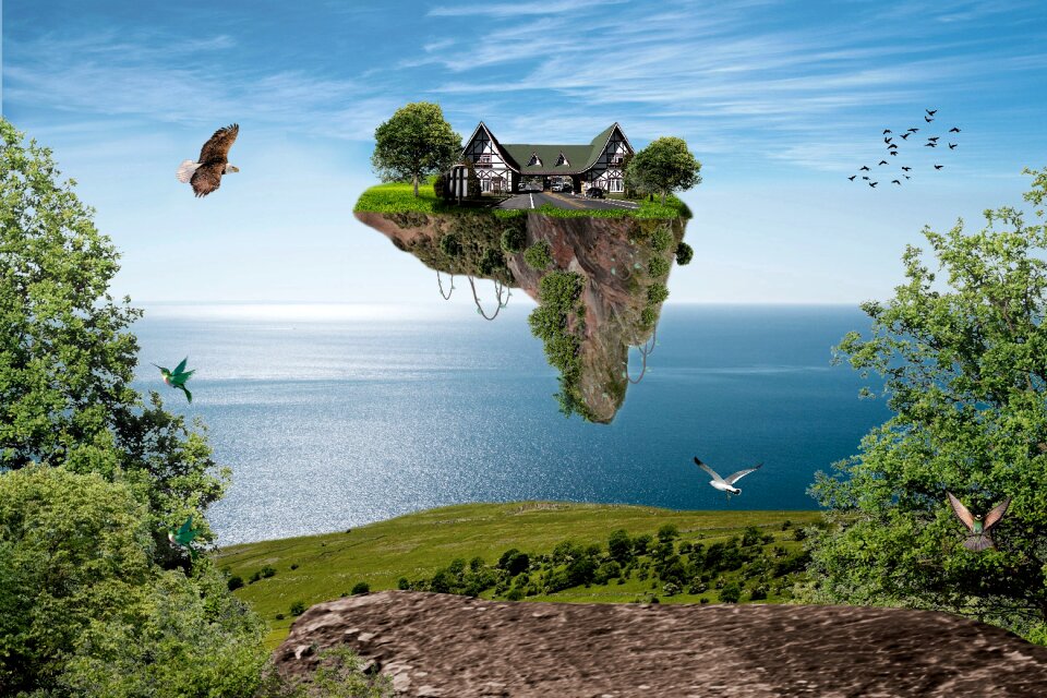 Futuristic gravity island