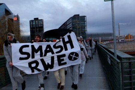 Ende Gelände protest during German government decision about the coal power usage at the chancellery 2020-01-29 12