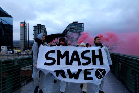 Ende Gelände protest during German government decision about the coal power usage at the chancellery 2020-01-29 09