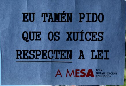 Eu tamén pido que os xuíces respecten a lei mesa pola normalización lingüística