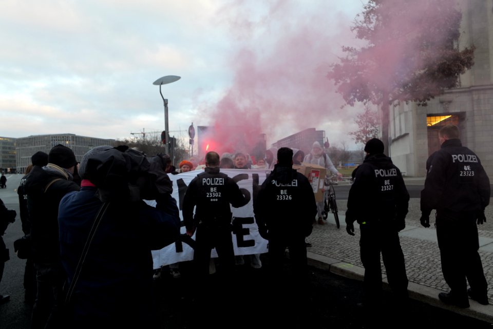 Ende Gelände protest during German government decision about the coal power usage at the chancellery 2020-01-29 23