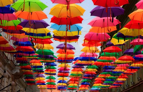 Colorful multicoloured umbrellas