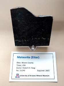 Etter meteorite, Texas - University of Arizona Mineral Museum - University of Arizona - Tucson, AZ - DSC08482 photo