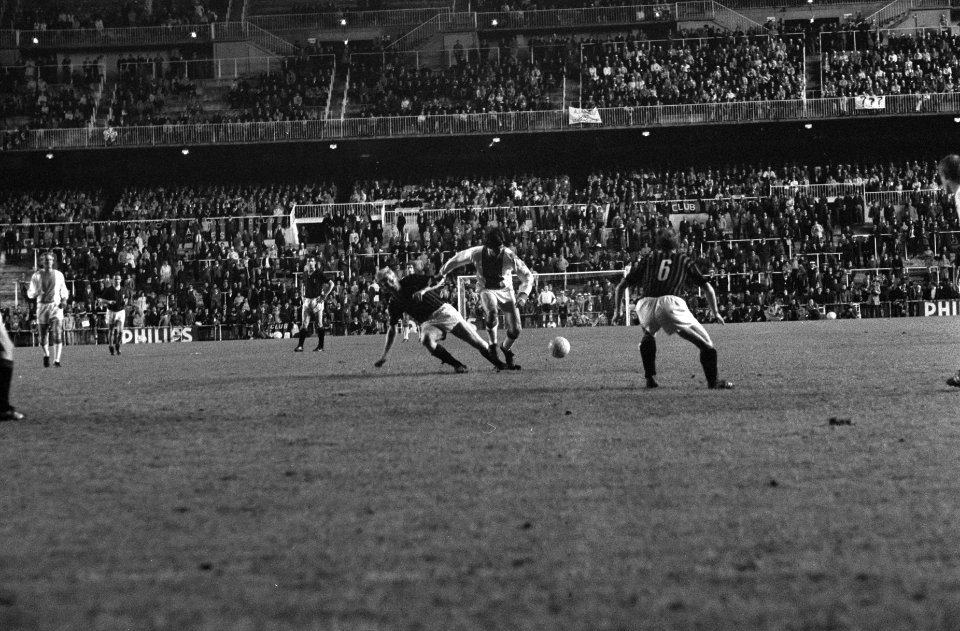 Europacupfinale te Madrid, Ajax - AC Milan 1-4. Spelmoment., Bestanddeelnr 922-4697