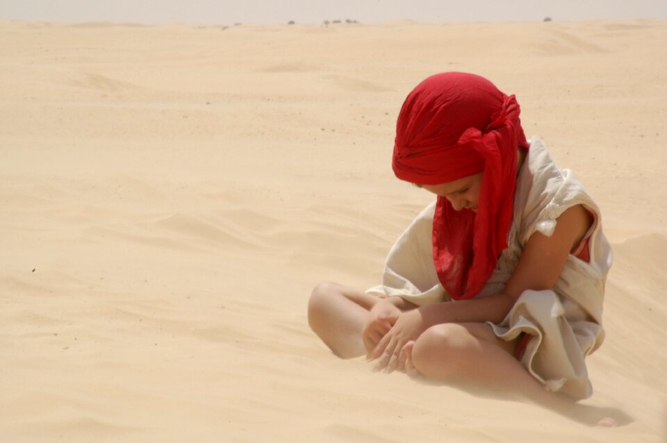 Sitting sad desert