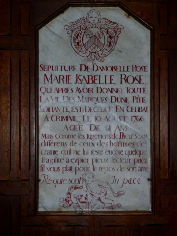 Estrée-Blanche (Pas-de-Calais, Fr) église, dalle funeraire 01