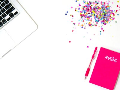 Confetti colorful laptop