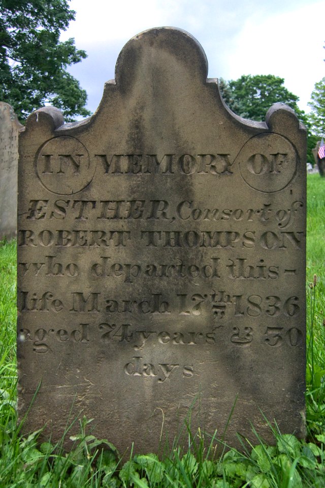 Esther Thompson Tombstone, Oak Spring Cemetery, 2015-06-27, 01