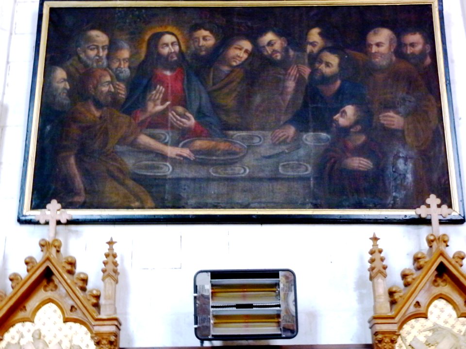 Estrée-Blanche (Pas-de-Calais, Fr) église, tableau La Cêne