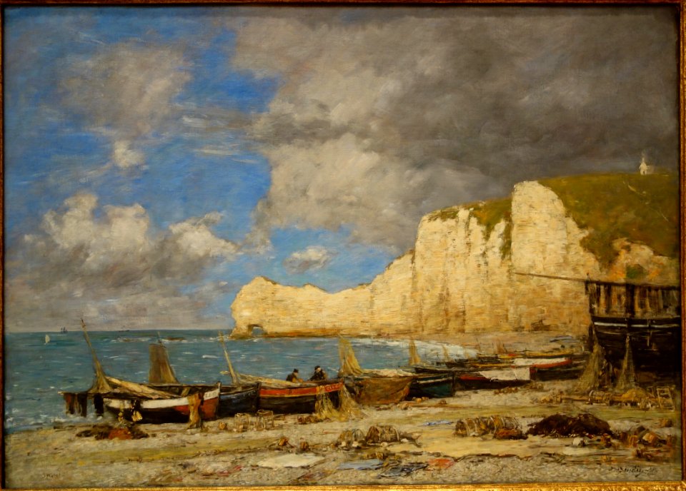 Etretat by Eugene-Louis Boudin, 1891, oil on canvas - Chazen Museum of Art - DSC02245