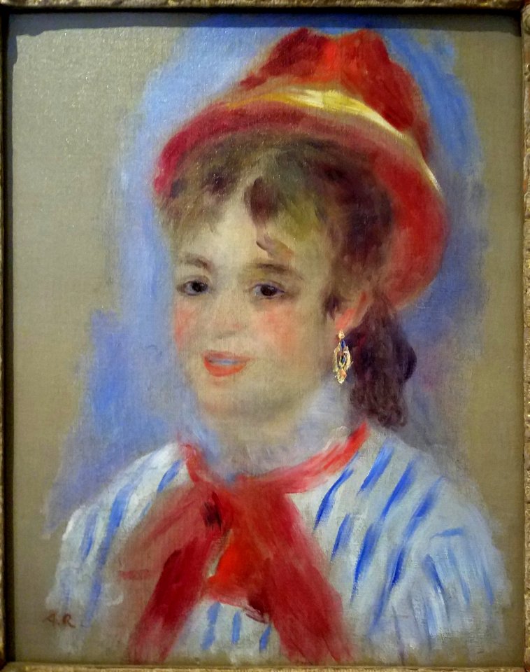 Estelle in a Red Hat, by Pierre-Auguste Renoir, 1876, oil on canvas - Hyde Collection - Glens Falls, NY - 20180224 123320