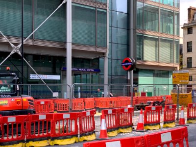 Euston Square station entrance August 2020 photo