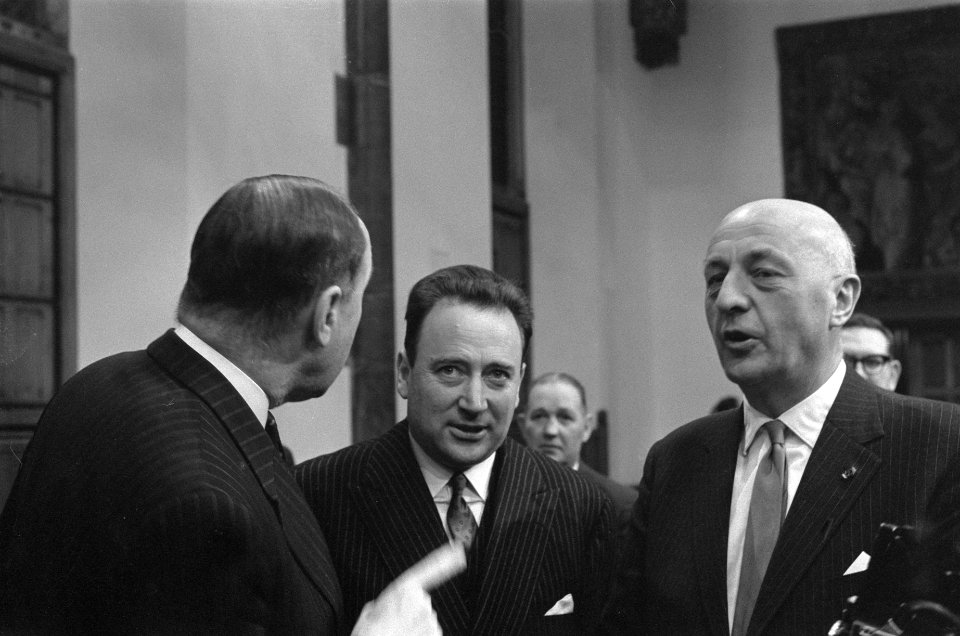 Europese manifestatie in Ridderzaal te Den Haag gehoude v.l.n.r. Birrenbach (Dui, Bestanddeelnr 914-8544