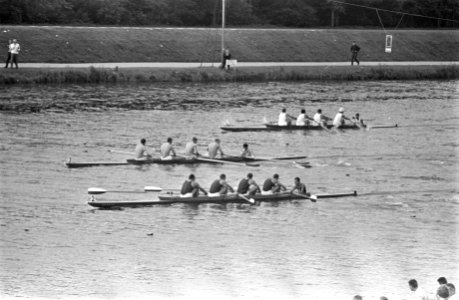 Europese roeikampioenschappen Bosbaan, 5 Rob Groen Nederlandse skif, 5 en 6 over, Bestanddeelnr 916-7466