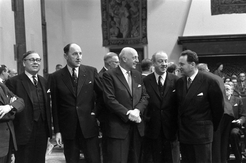 Europese manifestatie in Ridderzaal te Den Haag gehoude v.l.n.r. Birrenbach (Dui, Bestanddeelnr 914-8543