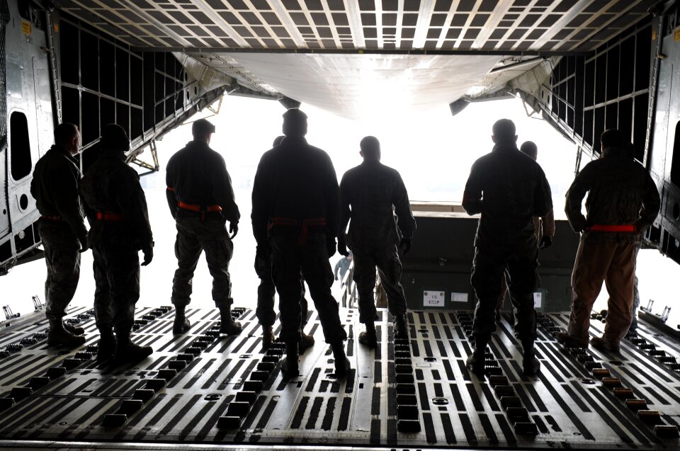 Air force cargo unloading