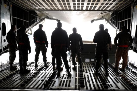 Air force cargo unloading