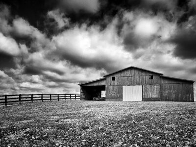 Rural landscape barn